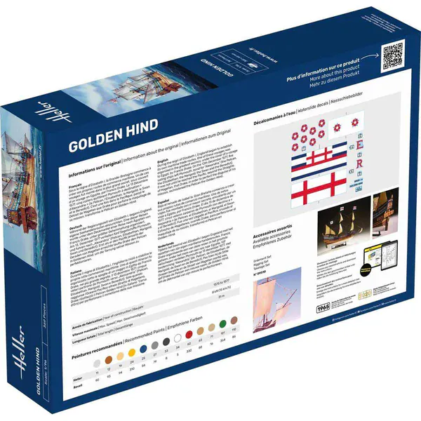Heller 1/96 Golden Hind Plastic Model Kit - Image 4