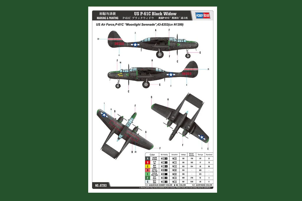 Hobby Boss 1/72 P-61C Black Widow - Image 2
