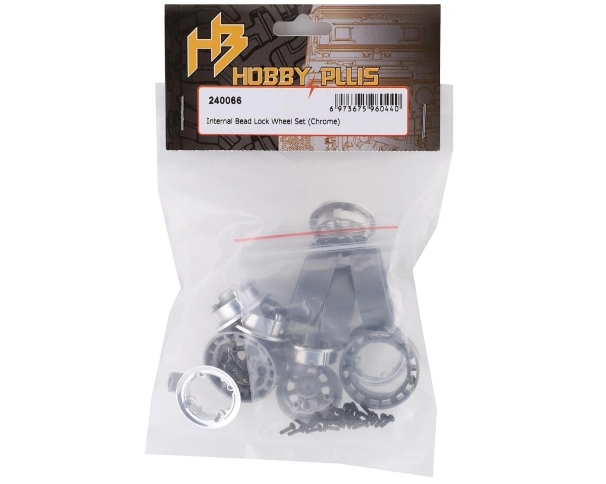 Hobby Plus 240066 Internal Bead Lock Wheel Set (Chrome)** - Image 4
