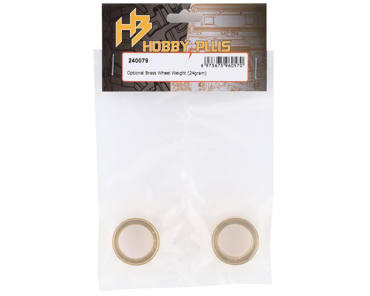 Hobby Plus 240079 Optional Brass Wheel Weight (24gram) (2pcs)** - Image 2
