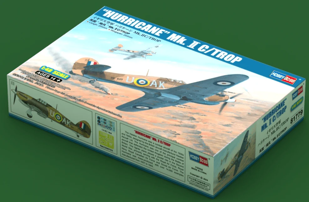 HobbyBoss 1/48 HURRICANE Mk.II C/TROP Plastic Model Kit