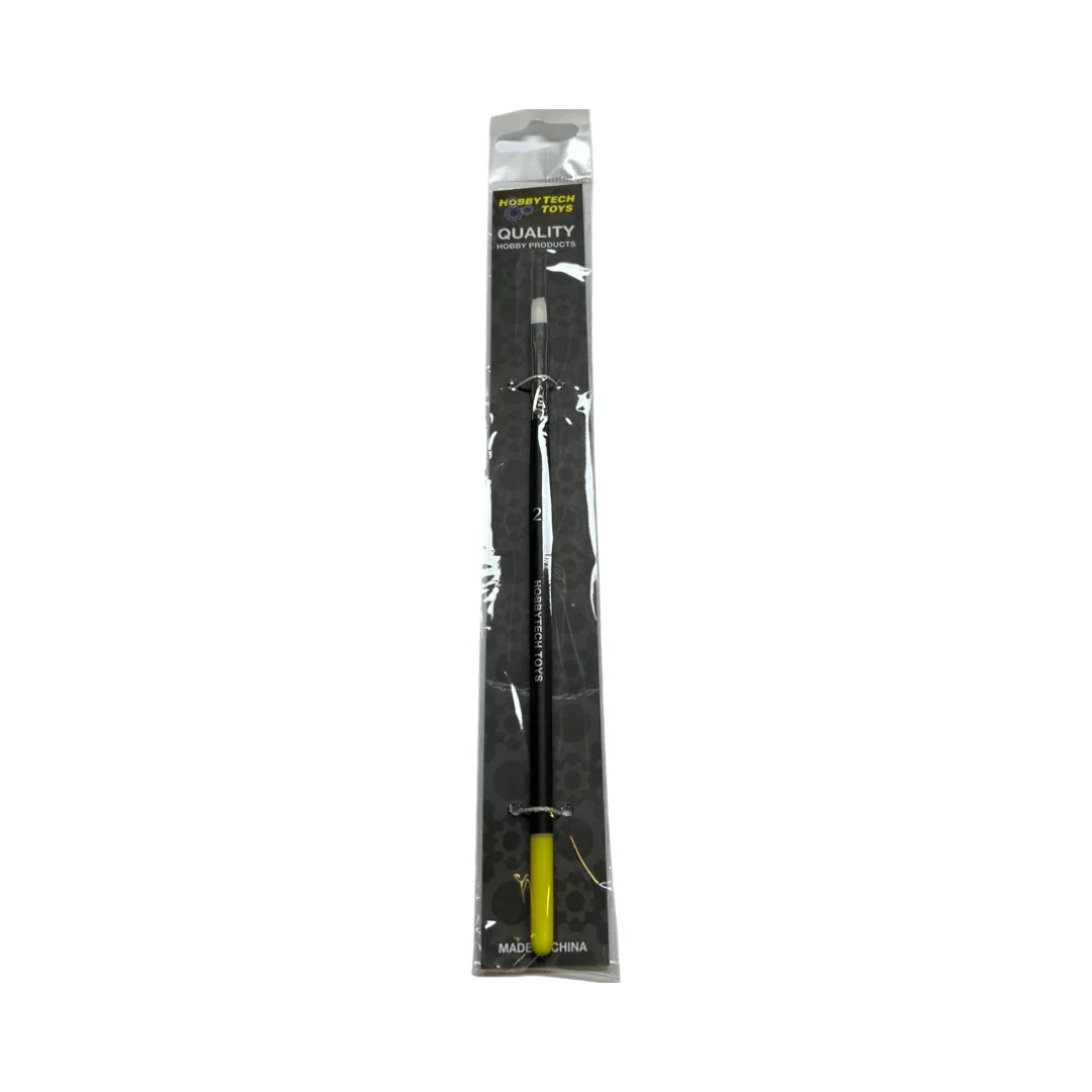 Hobbytech Synthetic #2 Flat Paint Brush (1) - Image 2