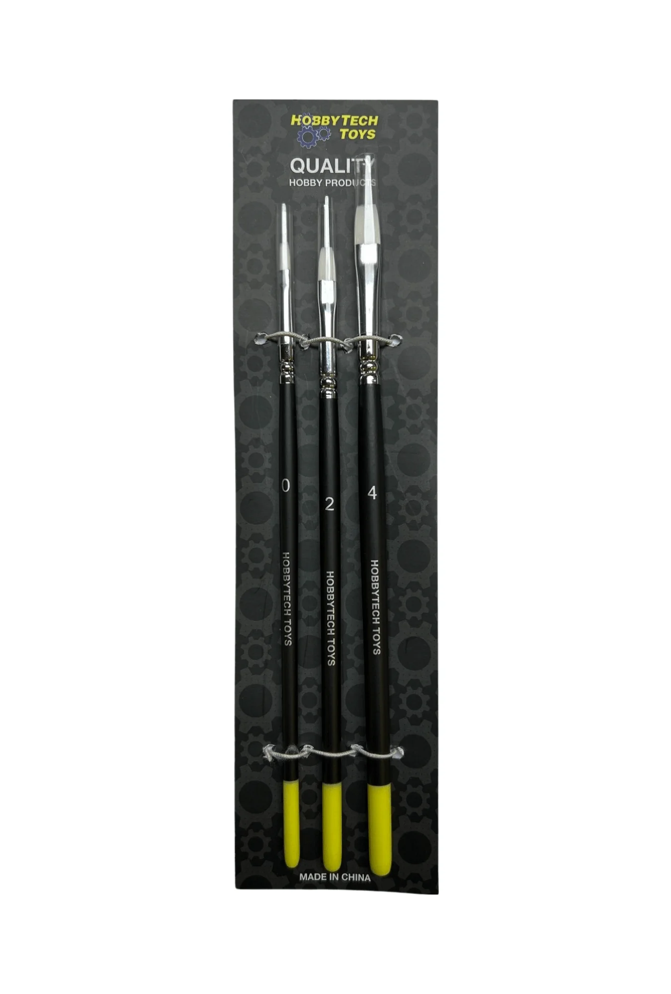 Hobbytech Synthetic Flat Paint Brush Set - 3x Flat Brushes - Image 2