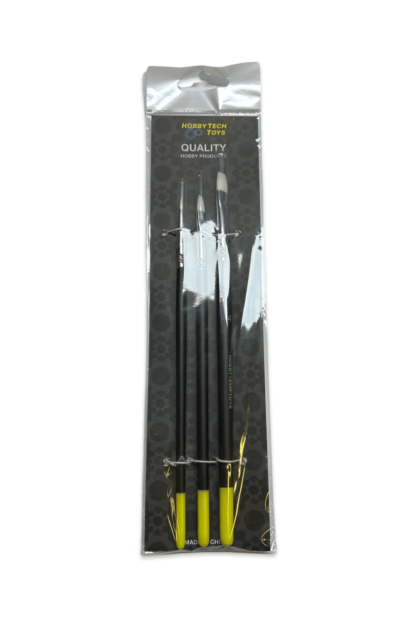 Hobbytech Synthetic Flat Paint Brush Set - 3x Flat Brushes - Image 3