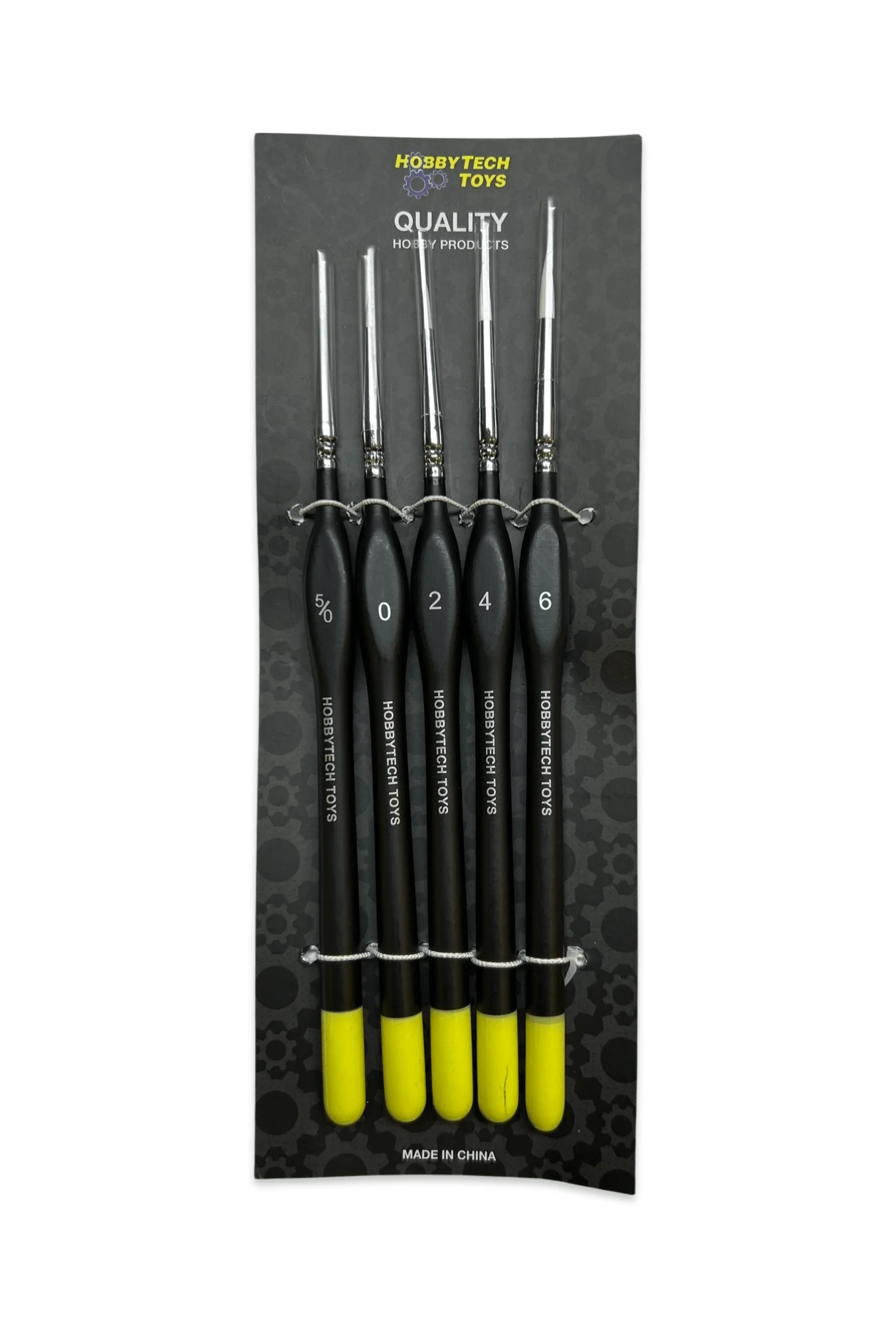 Hobbytech Synthetic Round Paint Brush Set - 5x Round Brushes - Image 2