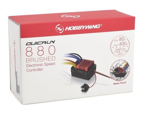 Hobbywing 30120301 1/8 or 1/10 Quicrun 880 Brushed Waterproof ESC - Image 2