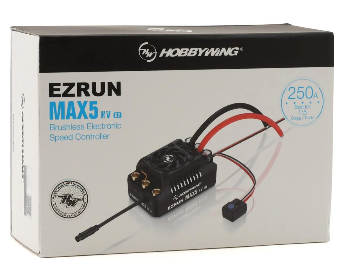 Hobbywing EZRun MAX5 G2 1/5 Scale Waterproof Brushless ESC (250A, 6-12S) [30104200] - Image 3