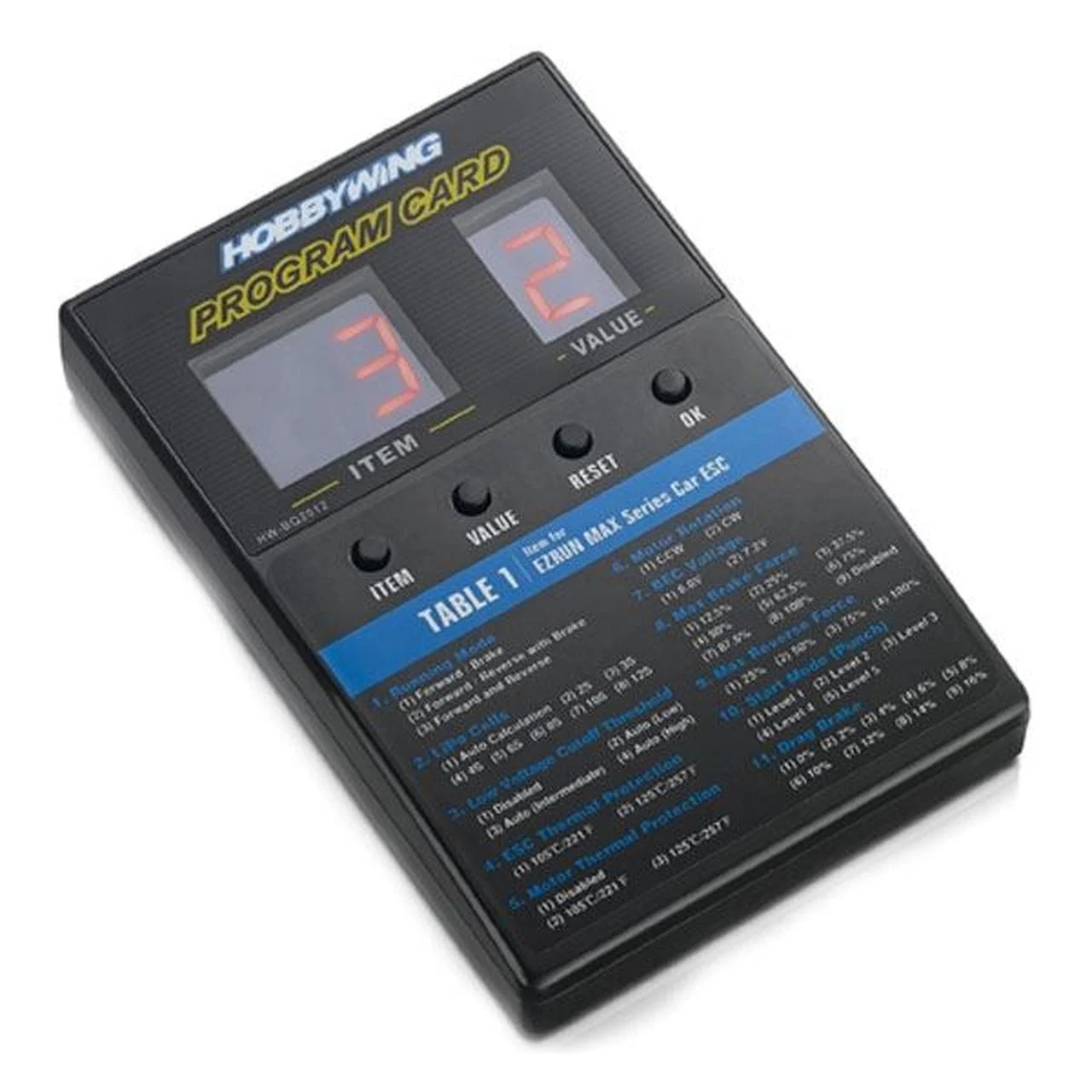 Hobbywing General LED Program Card