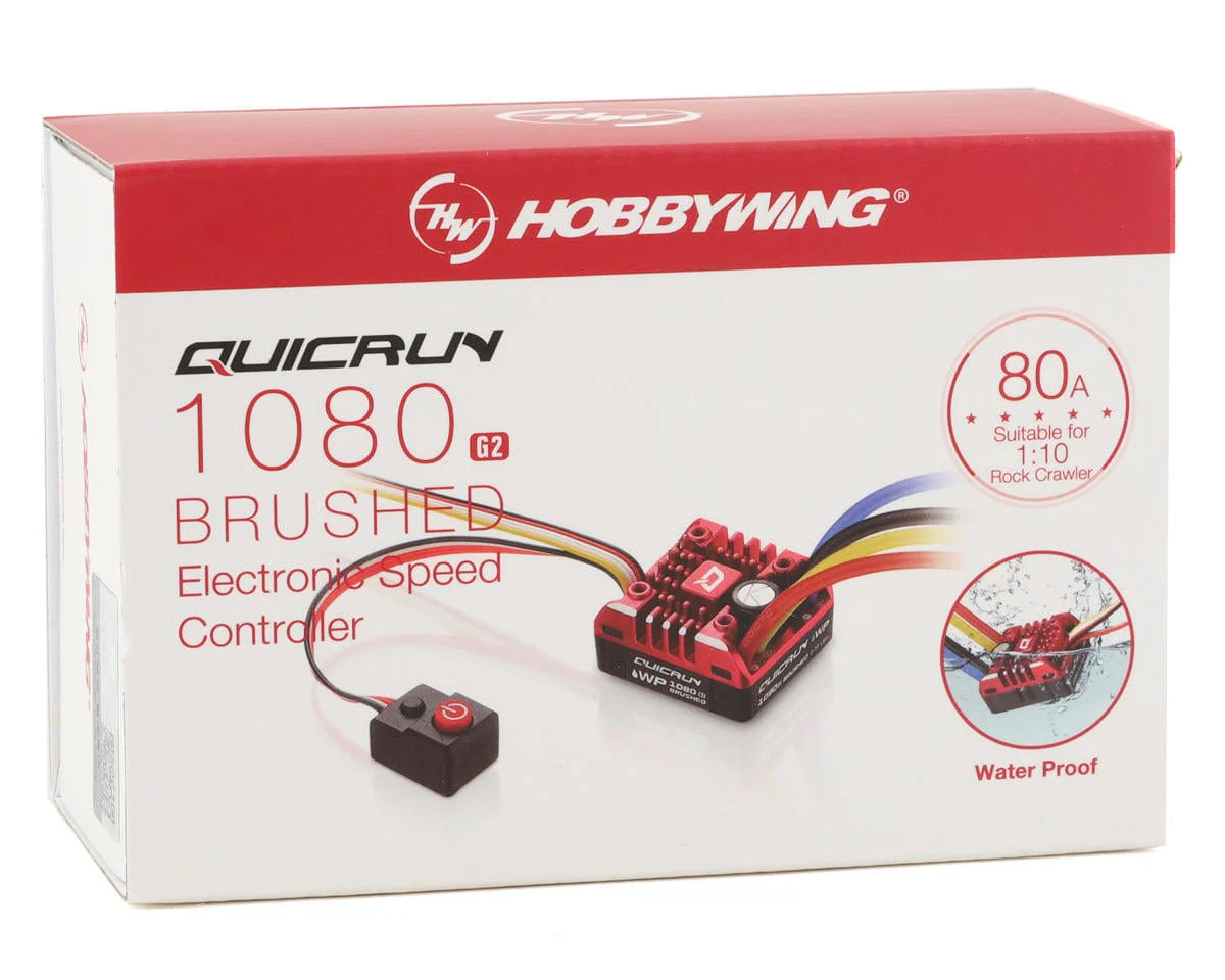 Hobbywing QuicRun 1080 G2 Brushed Crawling ESC (2-3S) - Image 2