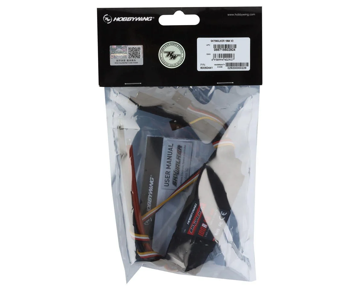 Hobbywing Skywalker 100A V2 100 Amp Brushless ESC (3-6S) [80060441] - Image 2