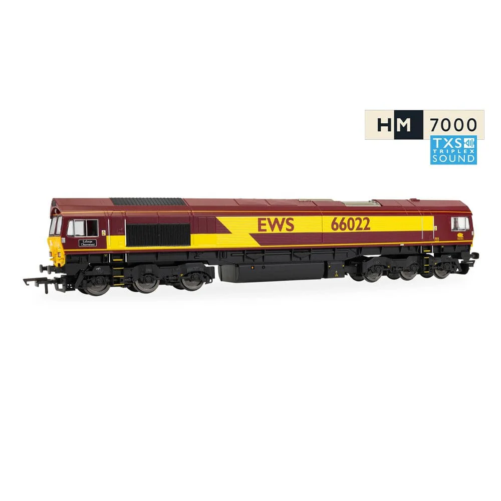 Hornby OO Scale Railroad EWS Class 66 Lafarge Charnwood 66022 - Sound Fitted [R30532TXS]