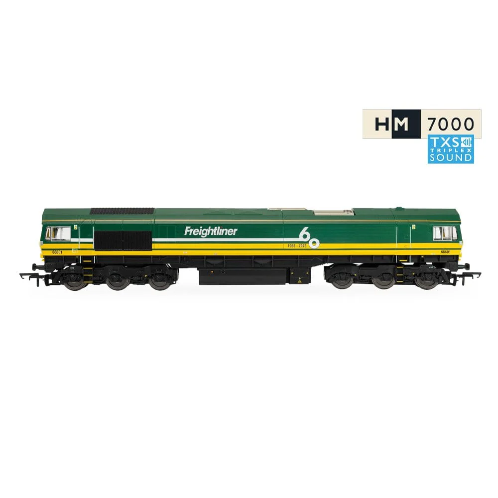 Hornby OO Scale Railroad Freightliner Class 66 Freightliner 60 66601 - Dcc Sound Fitted [R30531TXS] - Image 3