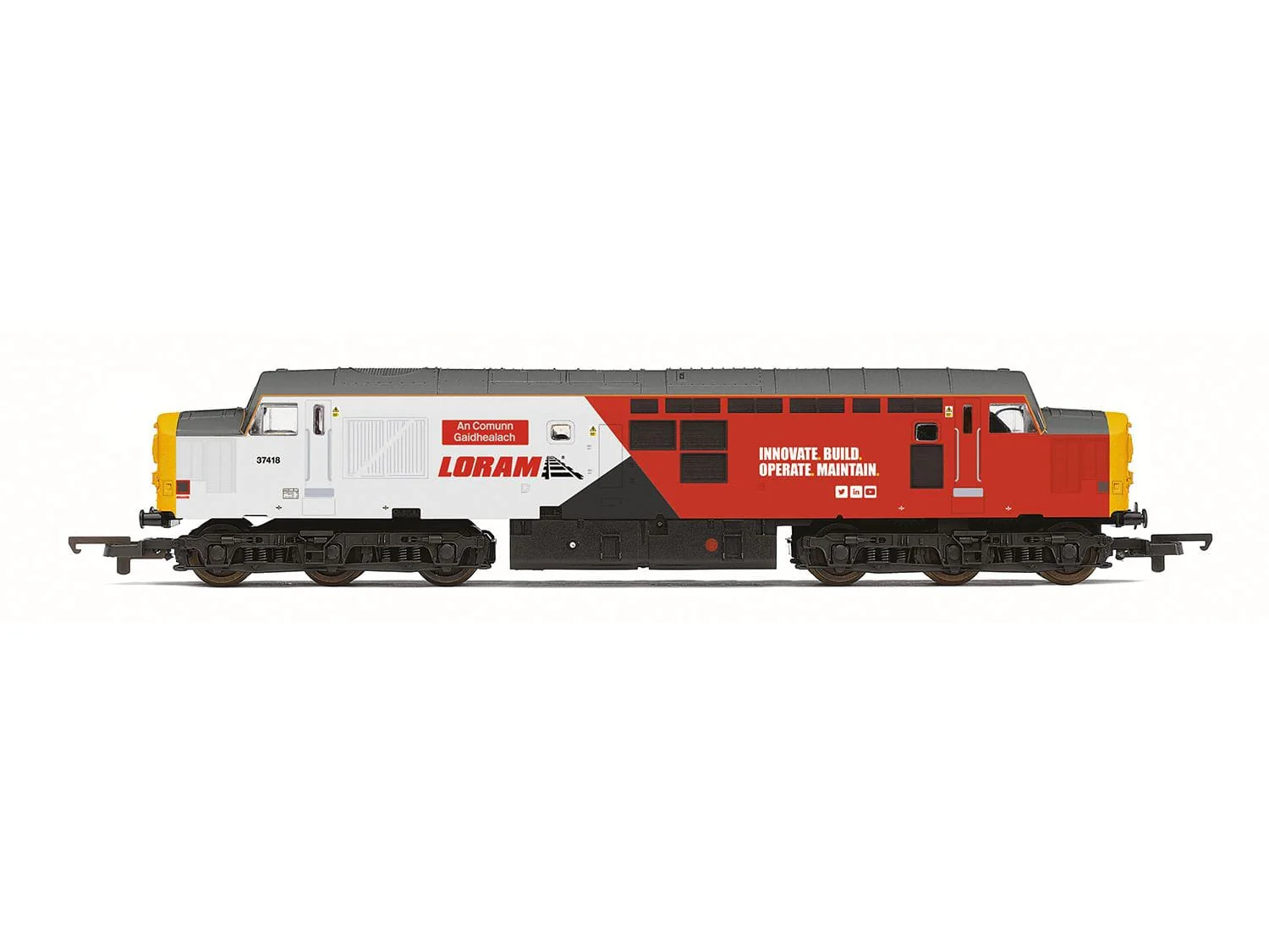 Hornby OO Scale RailRoad - Loram - Class 37 - An Comunn Gaidhealach 37418 [R30436]