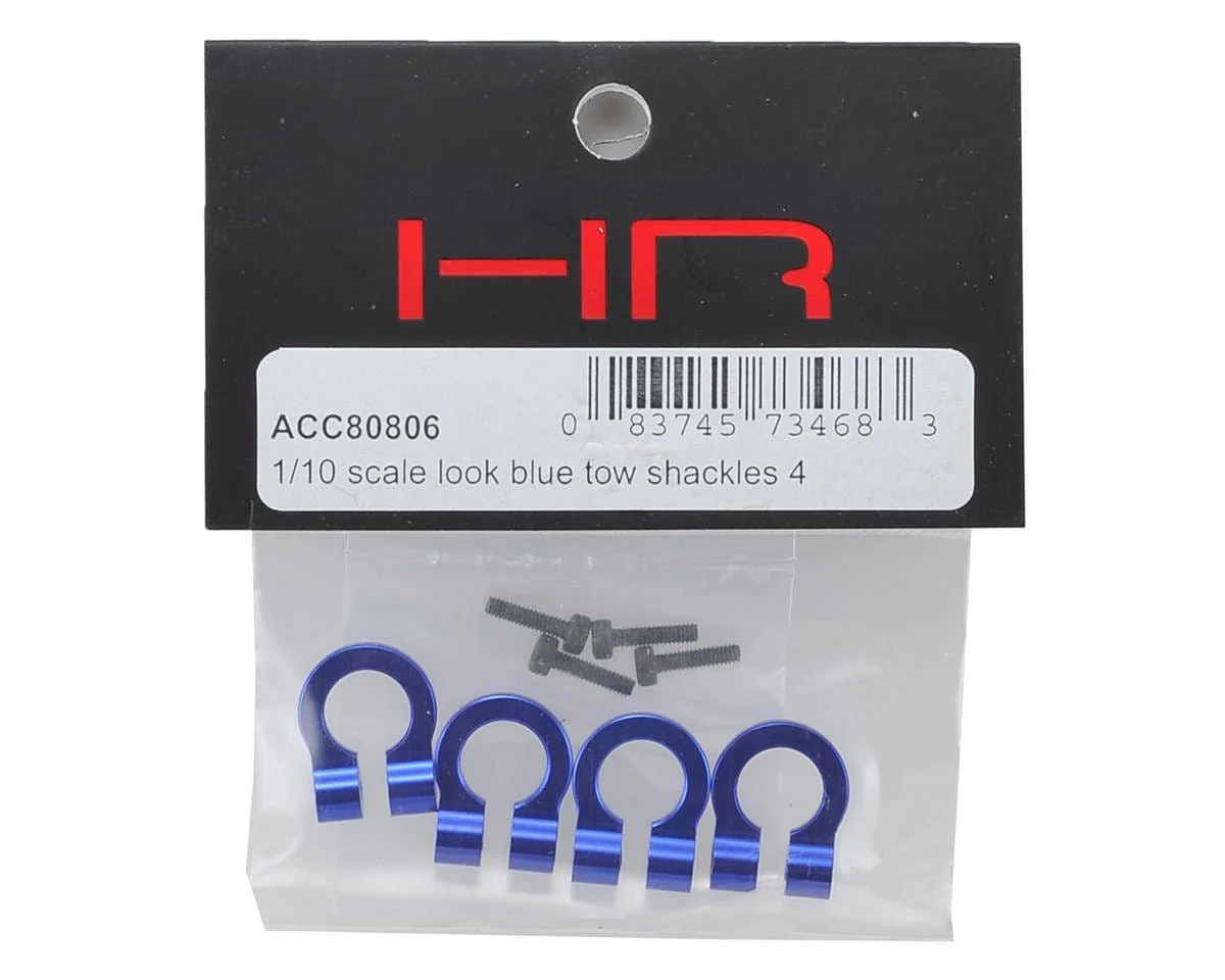 Hot Racing 1/10 Aluminum Tow Shackle D-Rings (Blue) (4) - Image 2