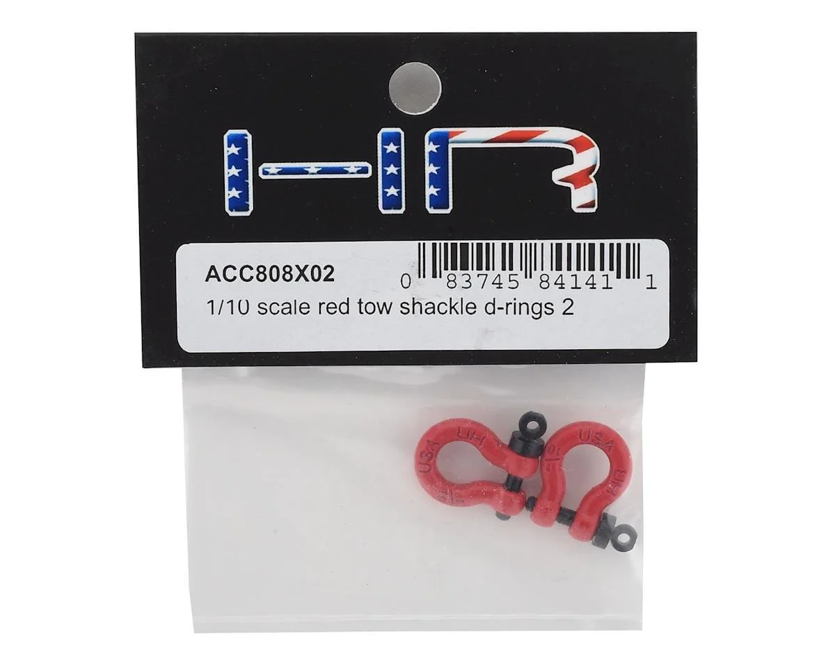 Hot Racing Aluminum 1/10 Scale D-Ring Tow Shackle (Red) (2) - Image 2