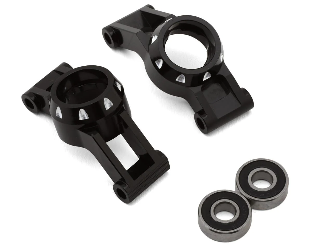 Hot Racing Aluminum Axle Carriers for Traxxas Mini Maxx (Black) w/HD Bearings