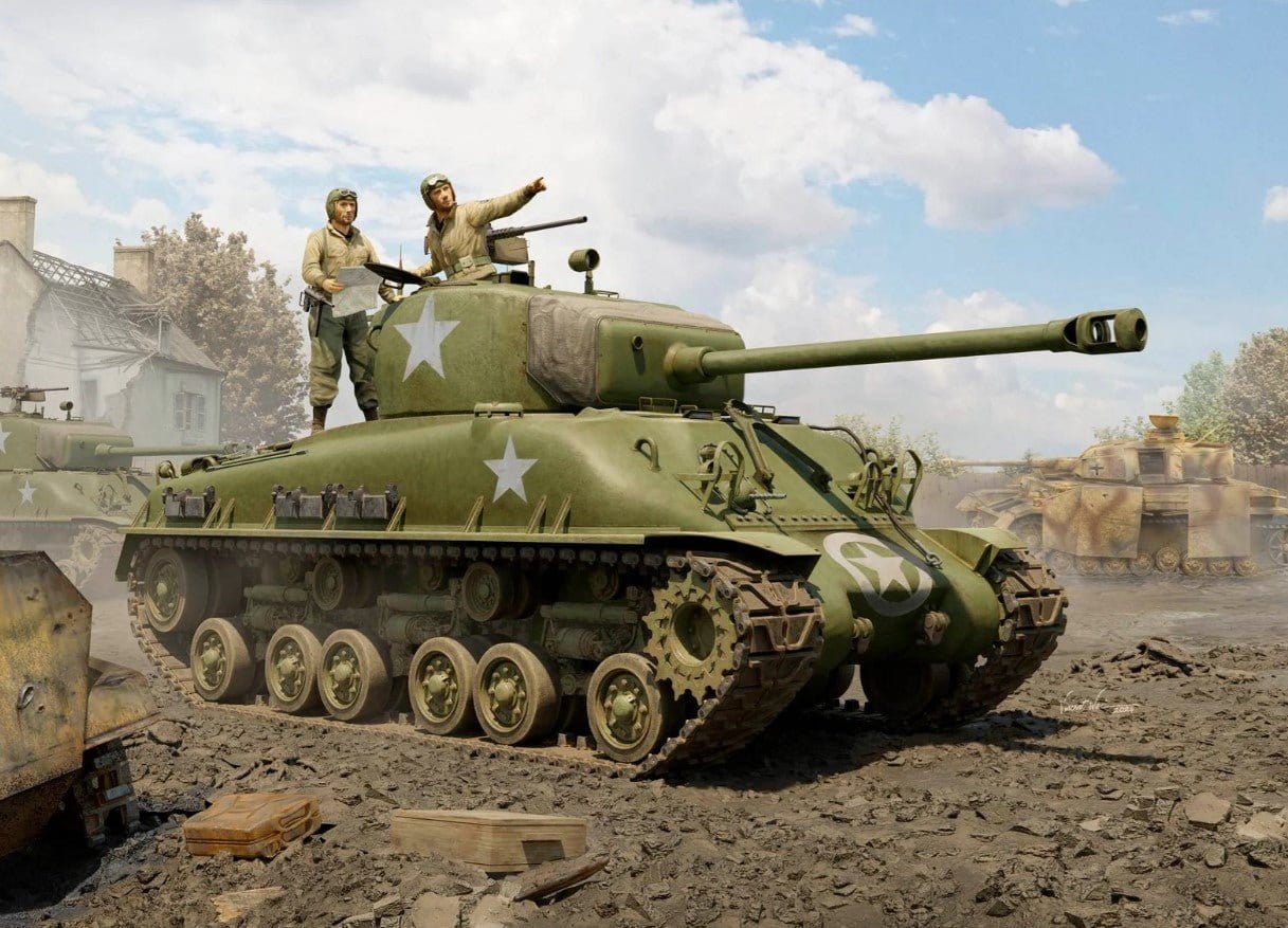 I Love Kit 1/16 M4A1E8 Medium Tank Plastic Model Kit [61618]