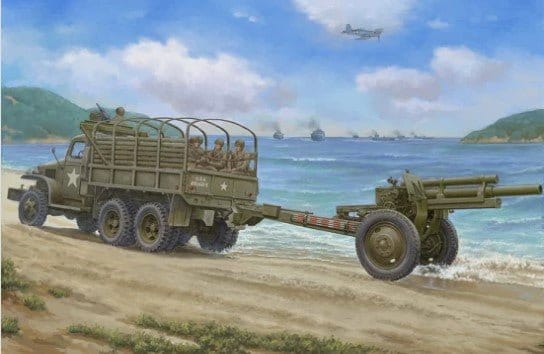 I Love Kit 1/35 USA CCKW-352 Machine Gun Turret Version and M2A1 105MM Howitzer Plastic Model Kit [63567]