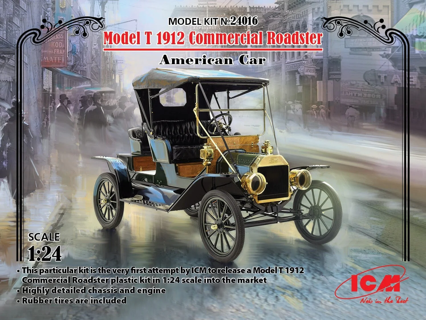 ICM 1/24 Model T 1912 Commercial Roadster American Car Plastic Model Kit