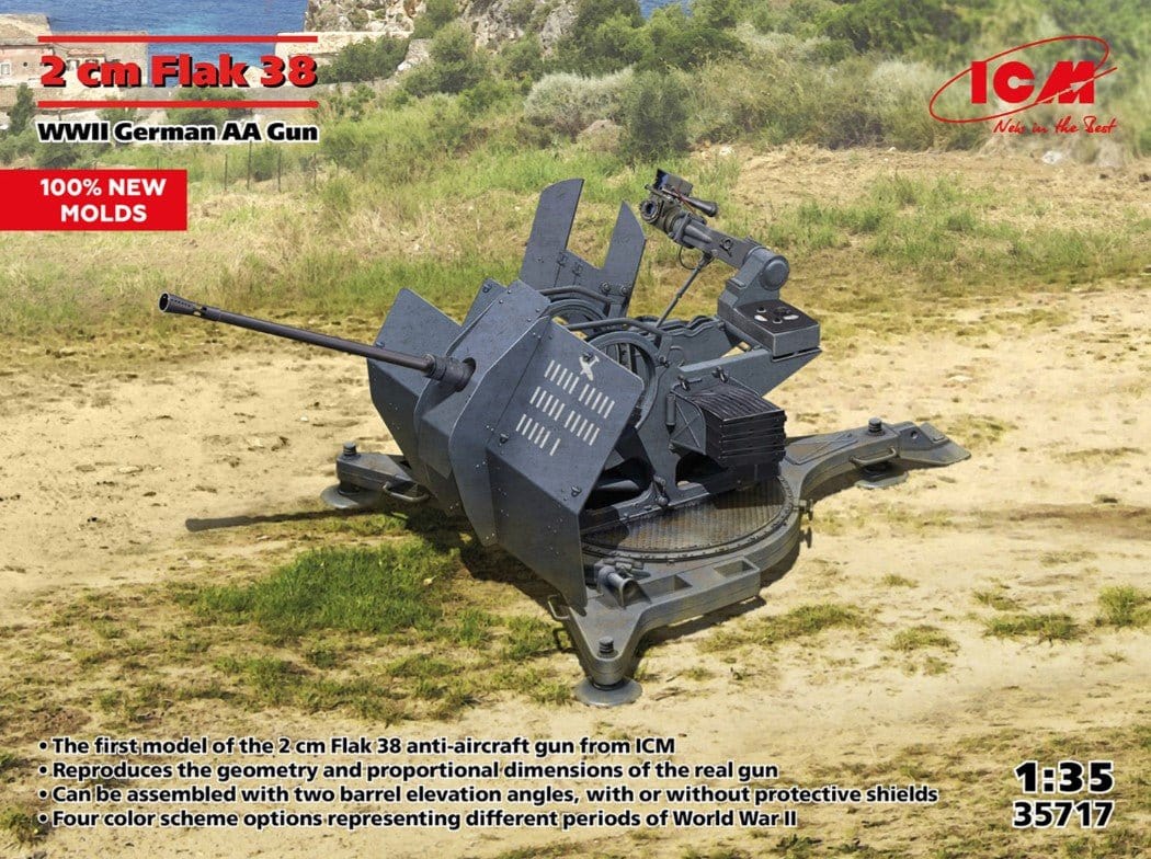 ICM 1/35 2cm FlaK 38 Plastic Model Kit [35717]