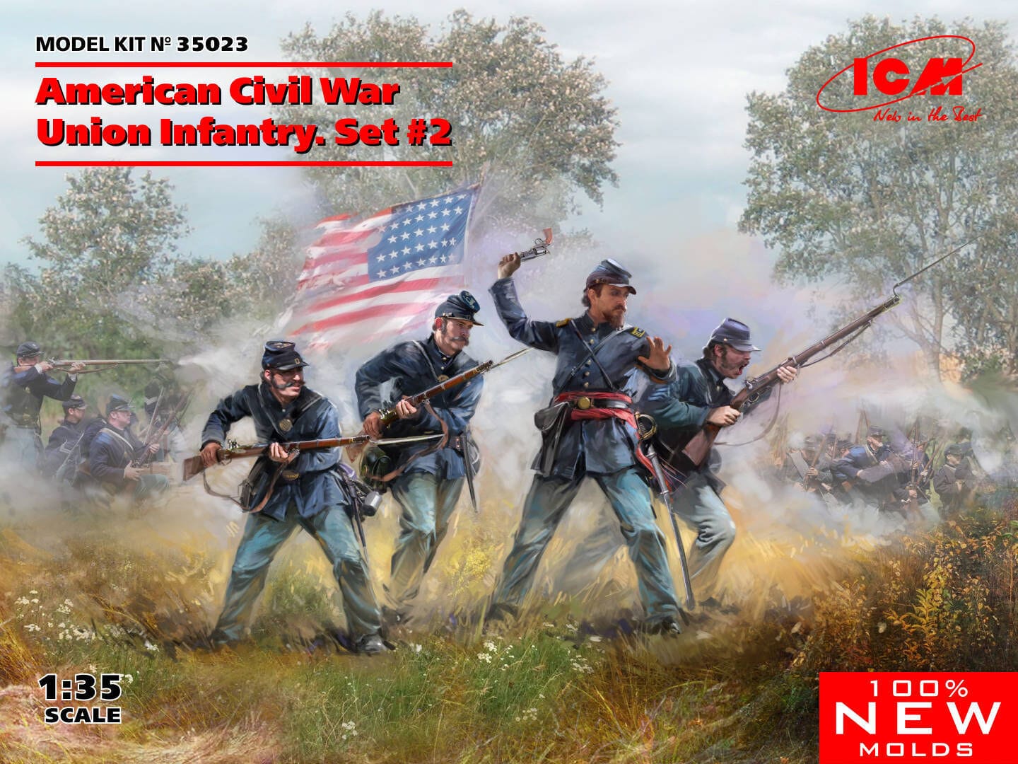 ICM 1/35 American Civil War Union Infantry. Set #2 Plastic Model Kit