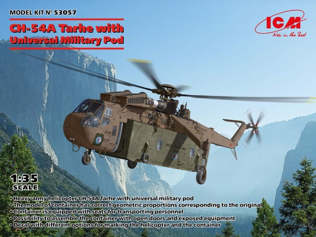 ICM 1/35 CH-54A Tarhe with Universal Pod Plastic Model Kit [53057]