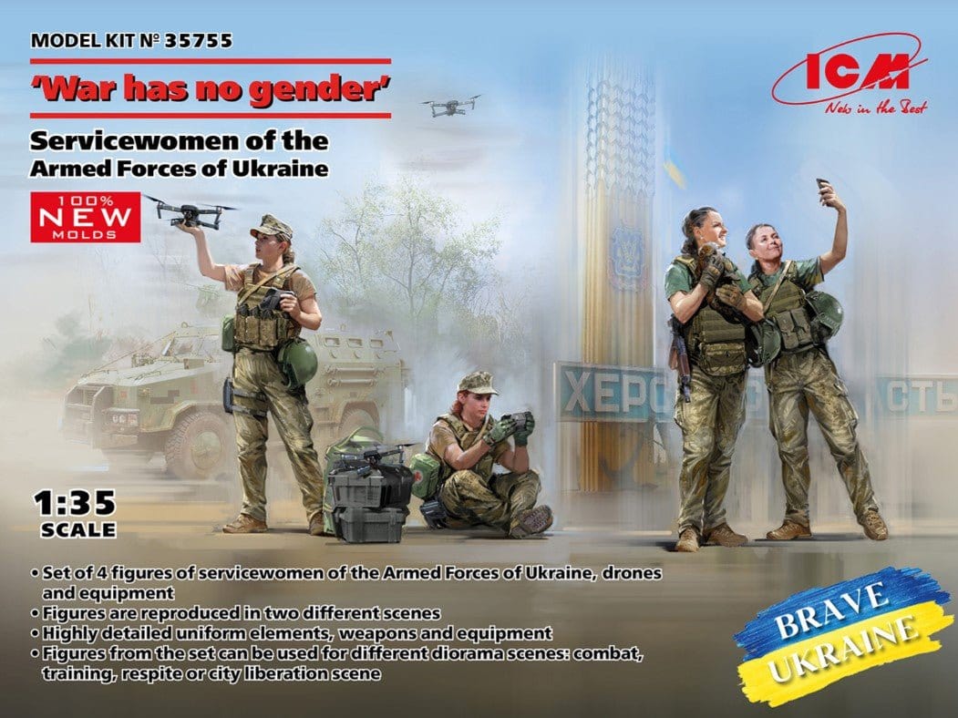 ICM 1/35 Female Servicemen of Ukraine Plastic Model Kit [35755]