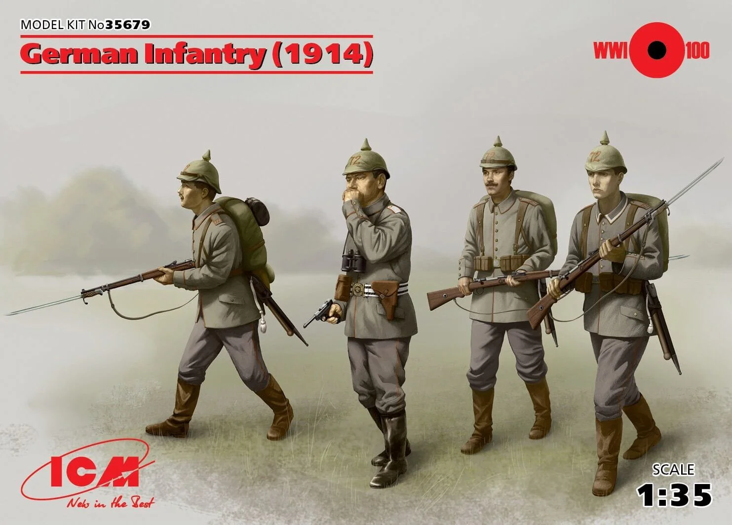 ICM 1/35 German Infantry (1914) (4 Figures) Plastic Model Kit