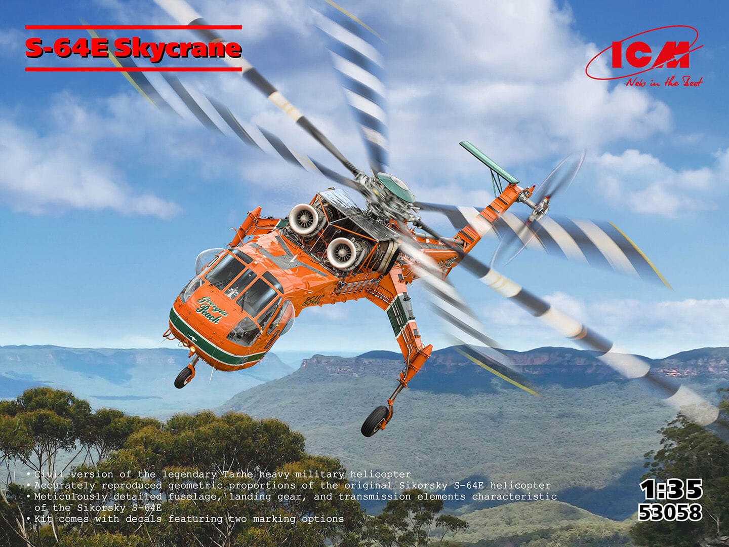 ICM 1/35 Sikorsky S-64E Skycrane Plastic Model Kit