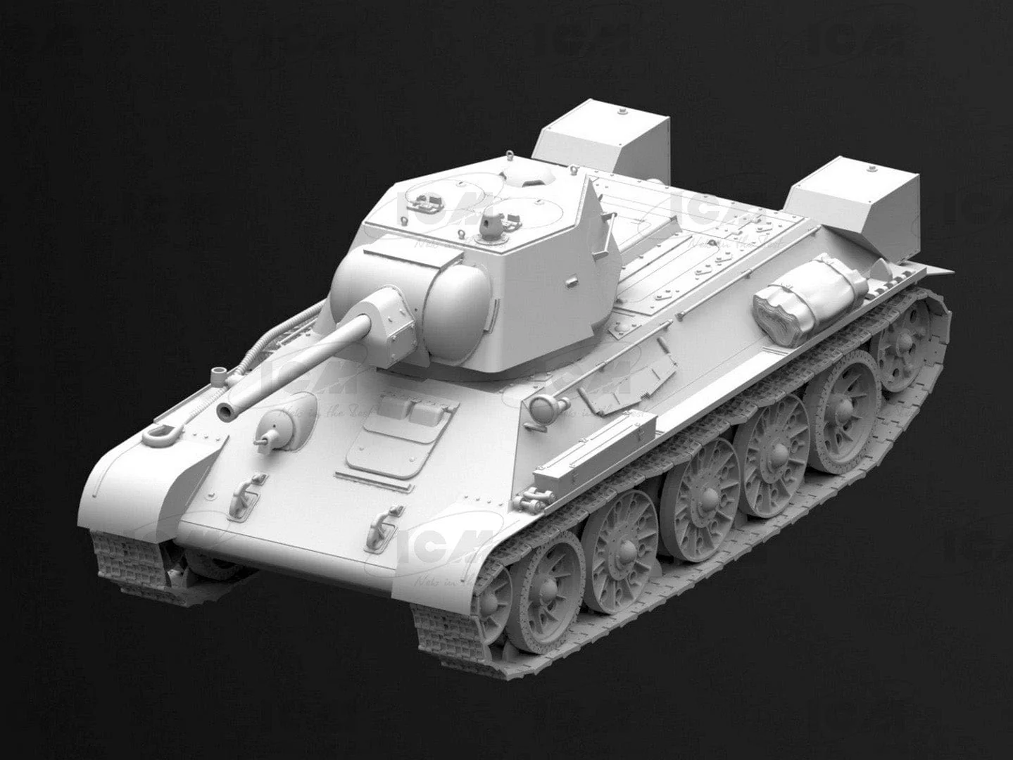 ICM 1/35 T-34/76 (Early 1943 Production) WWII Soviet Medium Tank Plastic Model Kit - Image 4