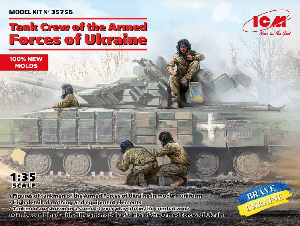 ICM 1/35 Ukraine Tank Crew Plastic Model Kit [35756]