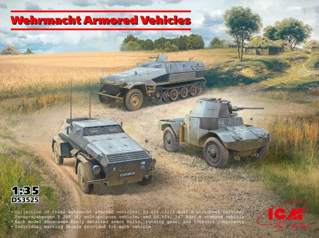 ICM 1/35 Wermacht Armored Vehicles Plastic Model Kit [DS3525]