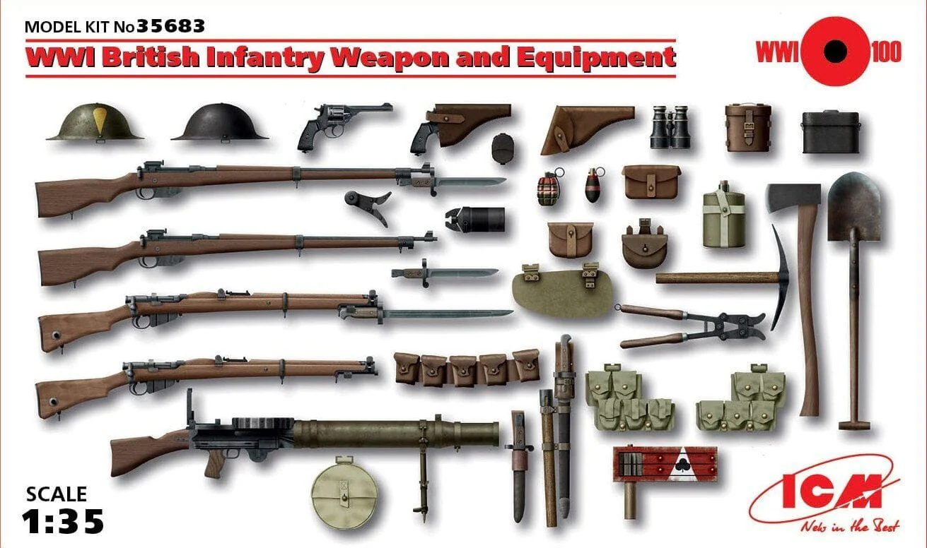 ICM 1/35 WWI British Infantry Weapon and Equipment Plastic Model Kit