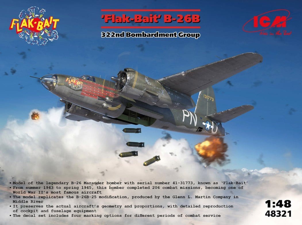 ICM 1/48 B-26B Marauder Flak Bait Plastic Model Kit [48321]