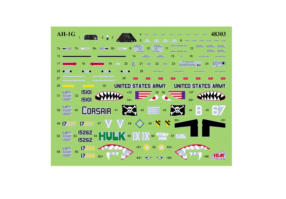 ICM 1/48 Cobra AH-1G + Bronco OV-10A with US Pilots & Ground Personnel and US Helicopter Pilots Forward base Plastic Model Kit - Image 7