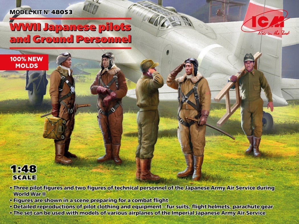 ICM 1/48 Japanese Pilots and Ground Crew Plastic Model Kit [48053]