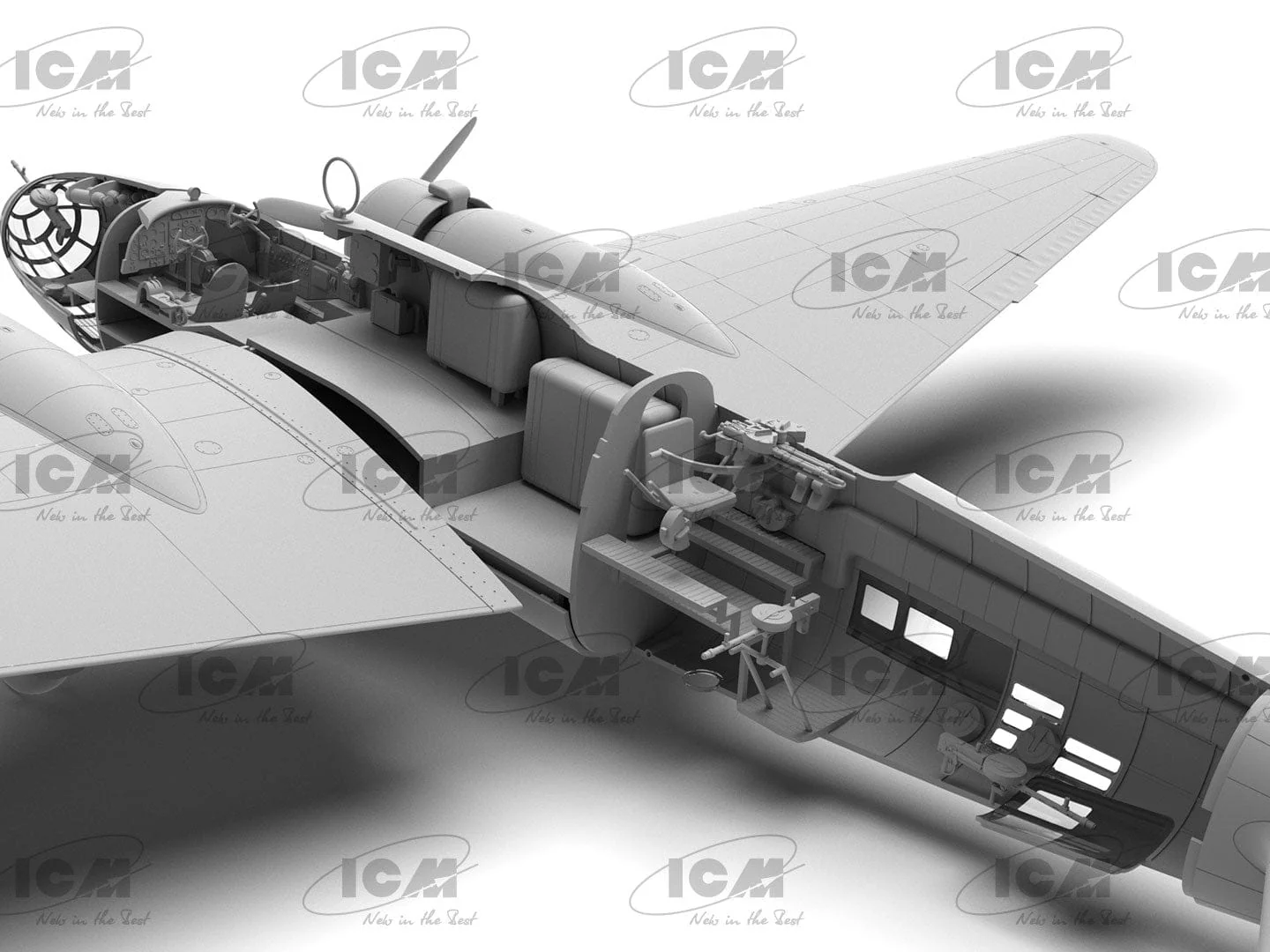 ICM 1/48 Ki-21-Ib Sally Japanese Heavy Bomber Plastic Model Kit - Image 4