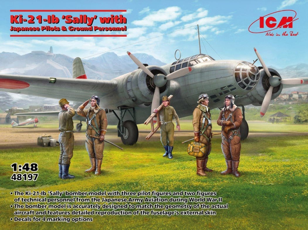 ICM 1/48 Ki-21-Ib Sally w/figures Plastic Model Kit [48197]