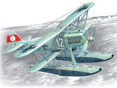ICM 1/72 Heinkel He 51B-2 German Floatplane Fighter Plastic Model Kit