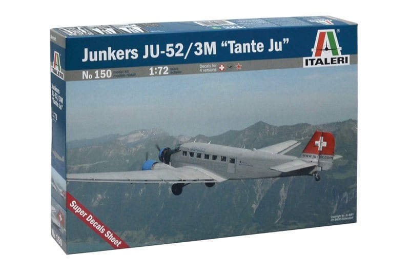 Italeri 0150S 1/72 Junkers JU-52 3/M Tante Ju Plastic Model Kit