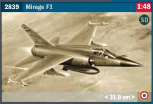 Italeri 1/48 Mirage F.1 (Super Decal Sheet) Plastic Model Kit [2839S]