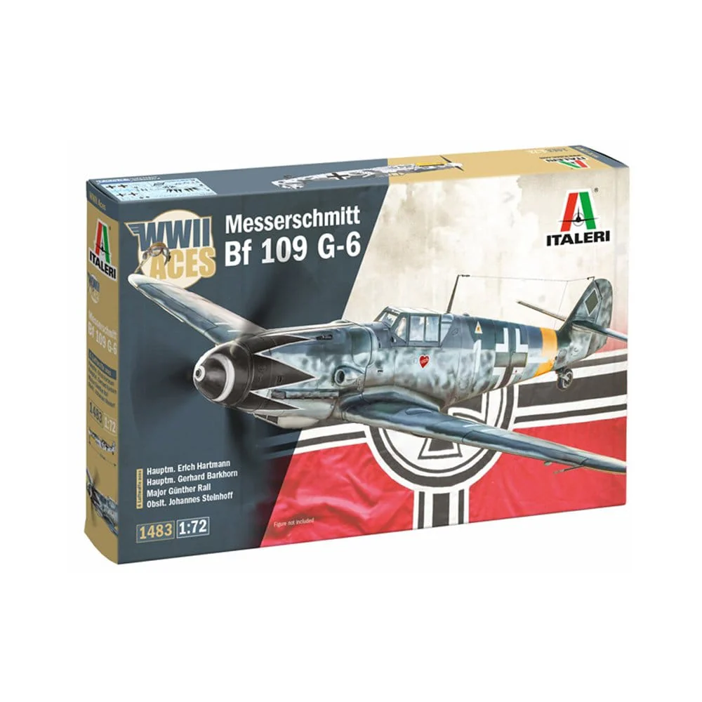 Italeri 1/72 Bf 109 G-6 Aces Plastic Model Kit [1483]