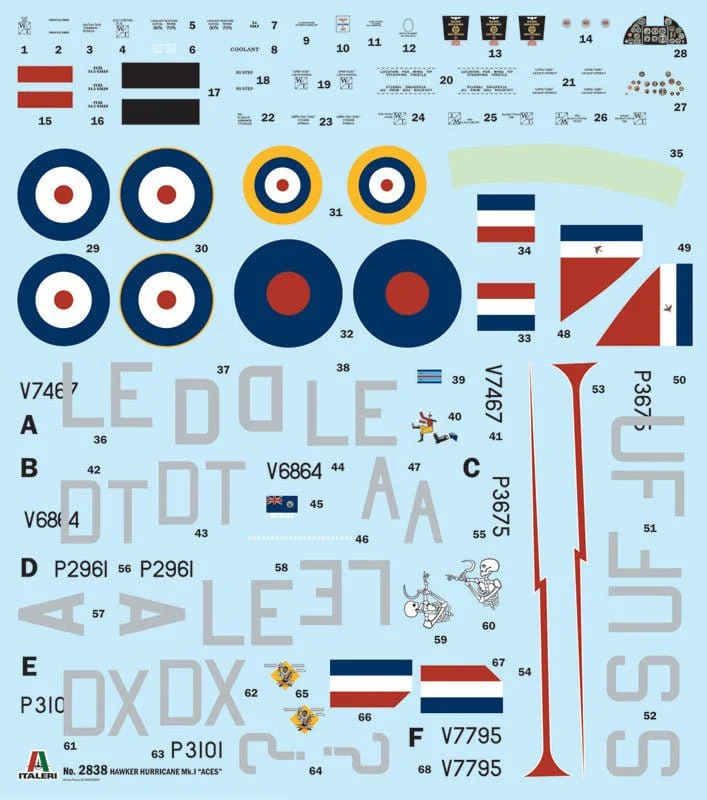 Italeri 1/48 Hurricane Mk 1 Aces - Super Decals Included Plastic Model Kit [2838S] - Image 2