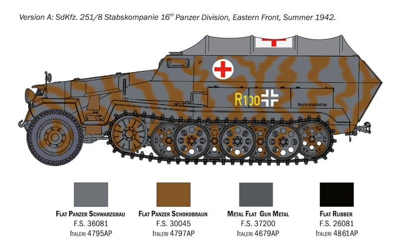 Italeri 1/72 Sd,Kfz 251/8 Ambulance - Image 2