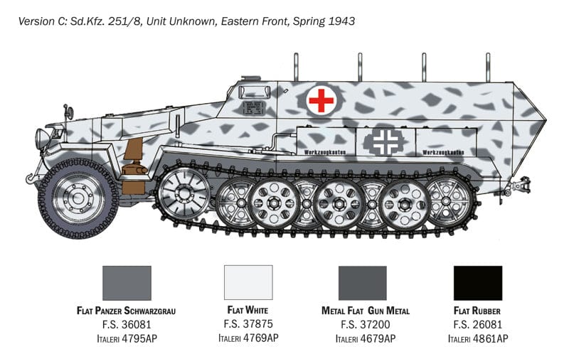 Italeri 1/72 Sd,Kfz 251/8 Ambulance - Image 3