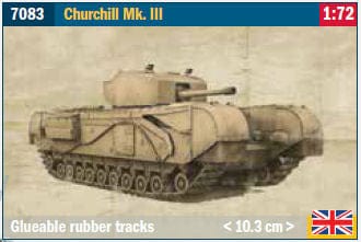 Italeri 7083S 1/72 Churchill Mk. II w/Glueable Tracks Plastic Model Kit