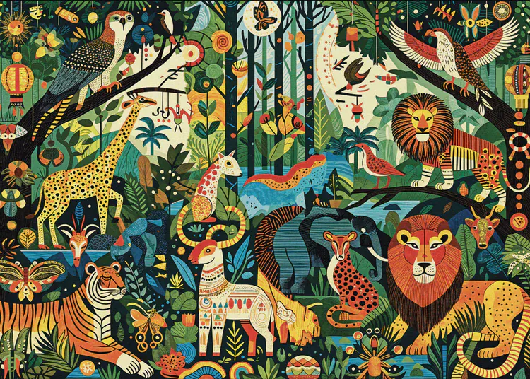JaCaRou Bright Jungle Vibes 1000pc Jigsaw Puzzle - Image 2