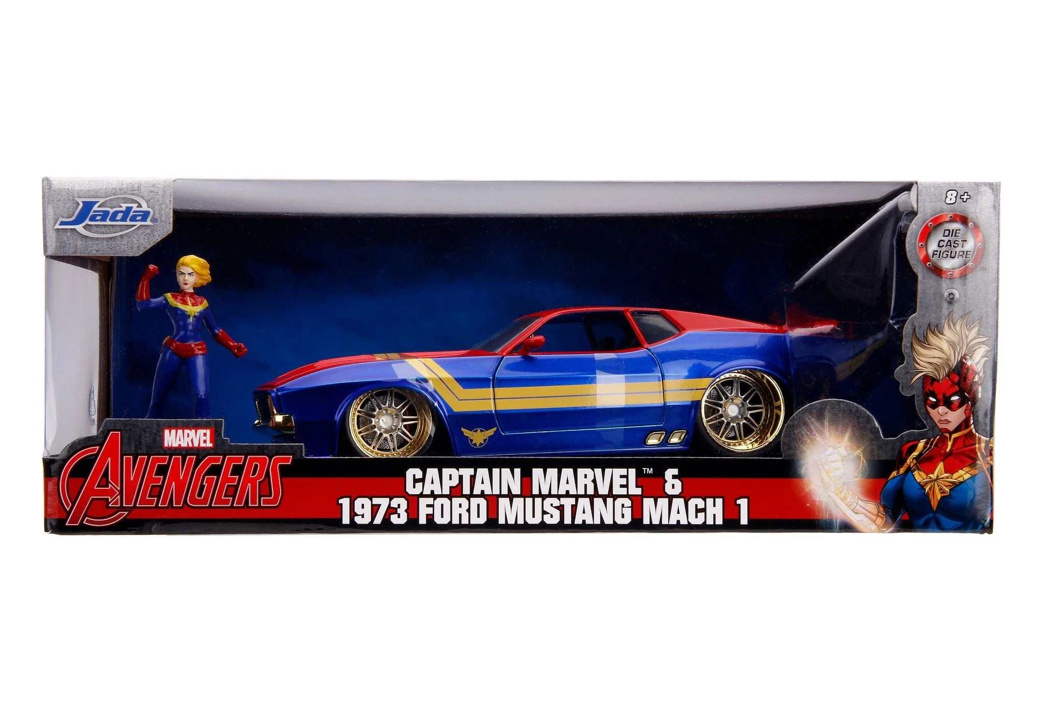 Jada 1/24 Avengers Captain Marvel and 1973 Ford Mustang Mach 1** - Image 2