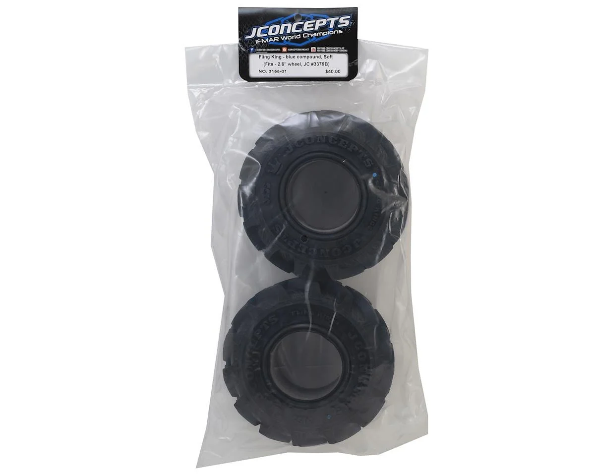 JConcepts Fling King 2.6inch Mega Monster Truck Tires (2) (Blue)** - Image 2