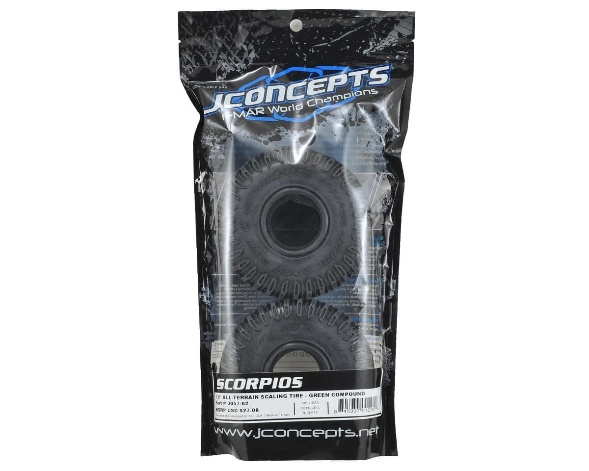 JConcepts Scorpios 1.9inch All Terrain Tires (2) (Green) - Image 2